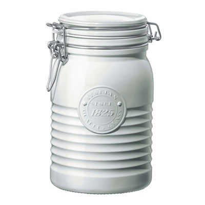 Bormioli Rocco Officina 1825 Bright White Barattolo con Coperchio Ermetico 1 Litro 6 Pezzi