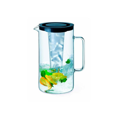 Brocca in Vetro Borosilicato con Rinfrescatore e Coperchio 2,5 Litri