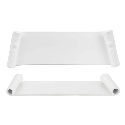 Pergamena Vassoio Trapezoidale Porcellana Bianca 49x16 cm 2 Pezzi