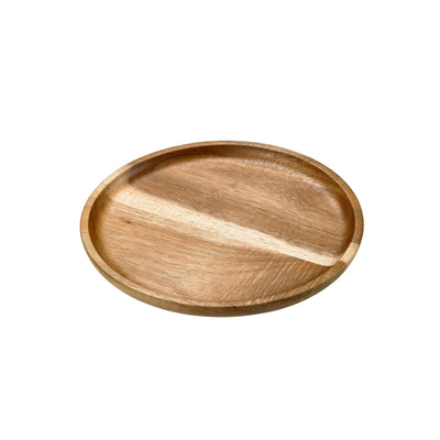 Vassoio Tondo in Legno di Acacia Diametro 25 cm H 2