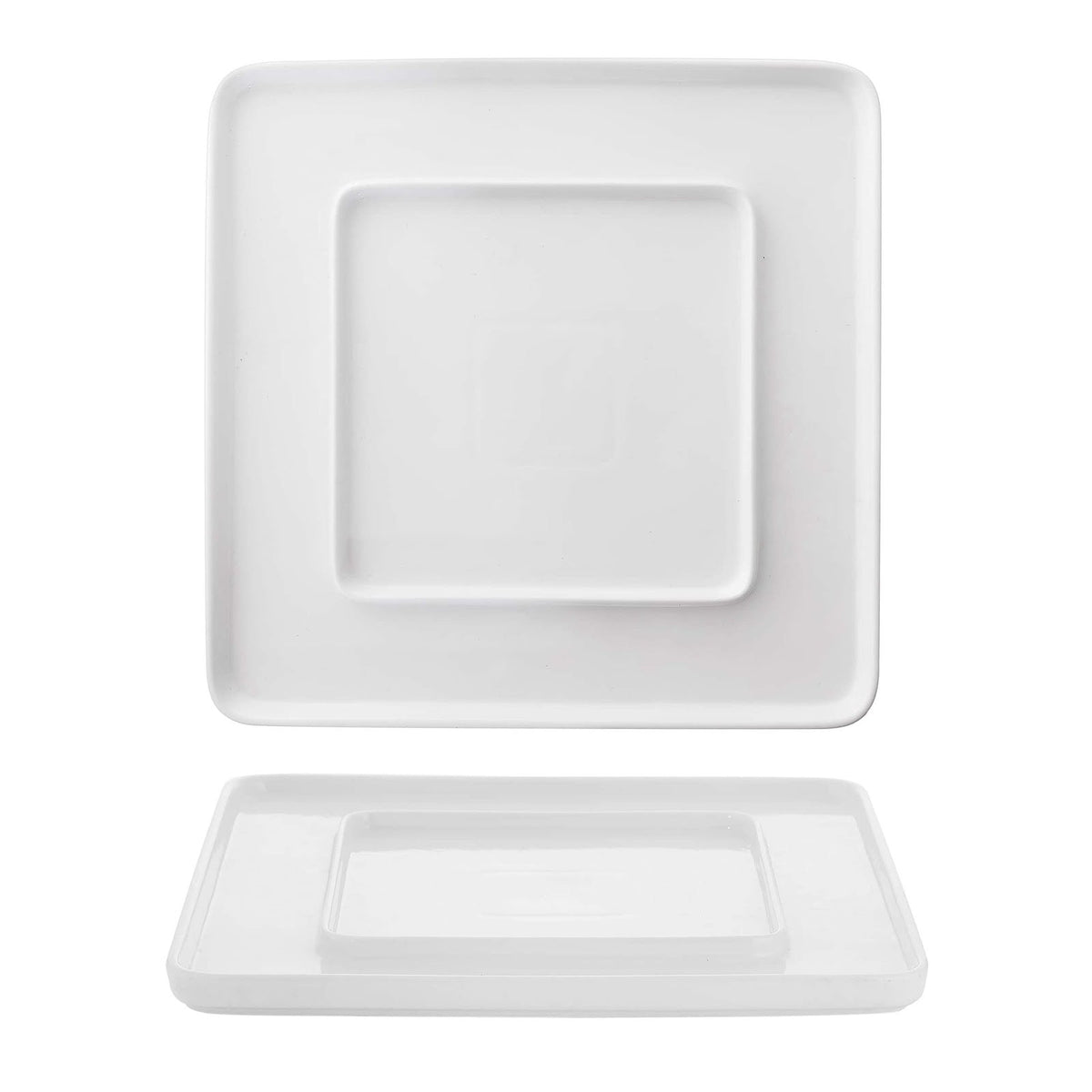 Double Piatto Presentazione Quadrato 33x33 cm Scelta Mista 3 Pezzi