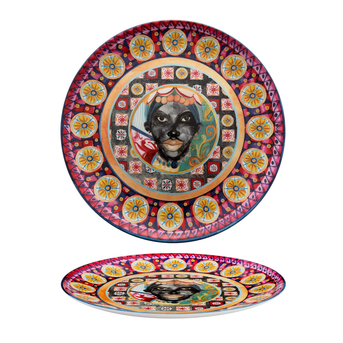 Caltagirone Vassoio Tondo in Melamina Ø 40 cm