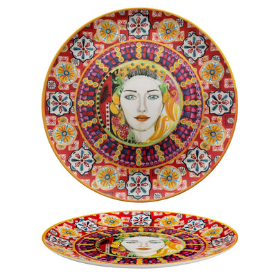 Vassoio Tondo in Melamina Decoro Caltagirone 46 cm