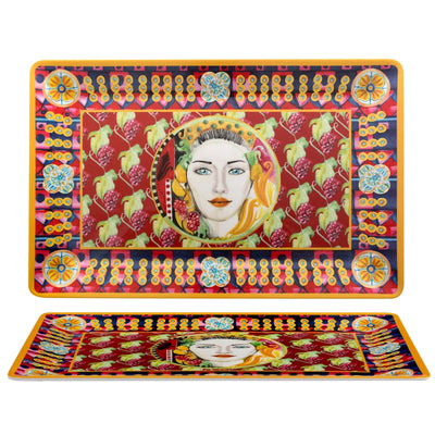 Vassoio Rettangolare in Melamina Decoro Caltagirone 47,8x30,7 cm
