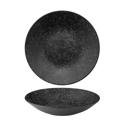 Churchill Menu Shades Piatto Fondo Nero in Ceramica Ø 25 cm 6 Pezzi