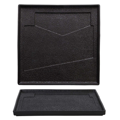 Etna Vassoio Quadrato Geometrie Nero in Porcellana 30x30 cm