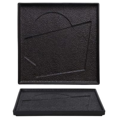 Etna Vassoio Quadrato Sunrise Nero in Porcellana 30x30 cm