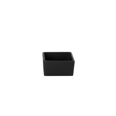 Etna Coppetta Quadrata Nera in Porcellana 6x6 cm H 3,2 cm 6 Pezzi