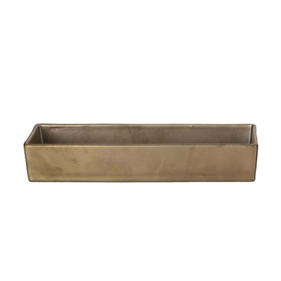 Etna Gold Matt Coppetta Rettangolare in Porcellana 18x6 cm H 3,2 cm 4 Pezzi