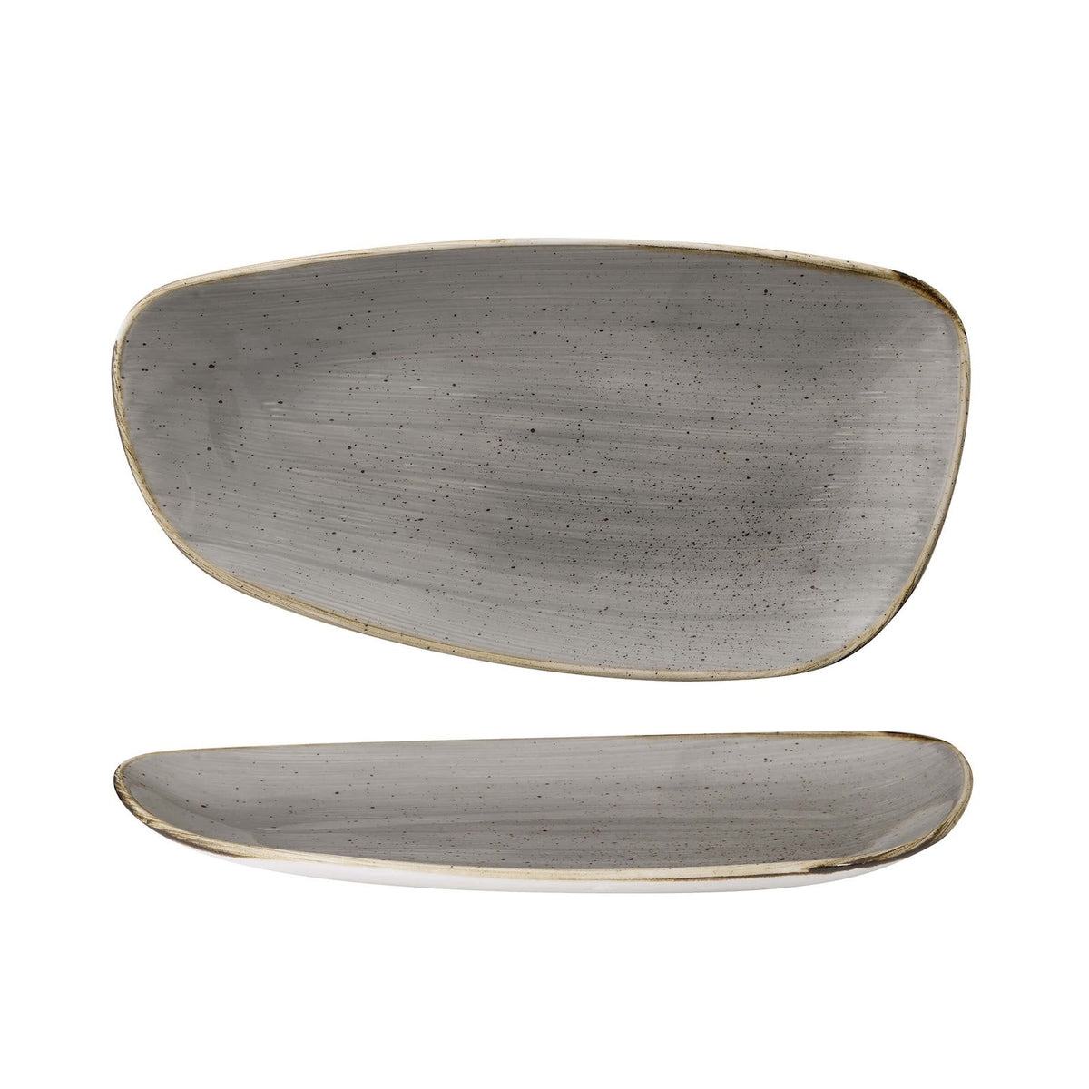 Churchill Stonecast Grigio Puntinato Vassoio Geo 30x15,5 cm 12 Pezzi