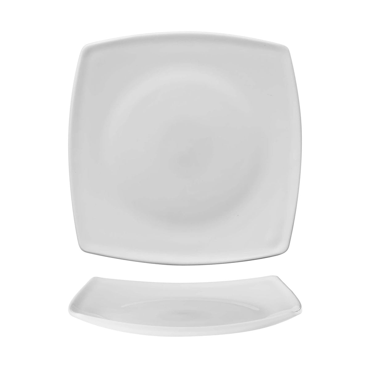 Bormioli Rocco Eclissi Bianco Piatto Piano Quadrato in Vetro 26,6x26,6 cm 12 Pezzi