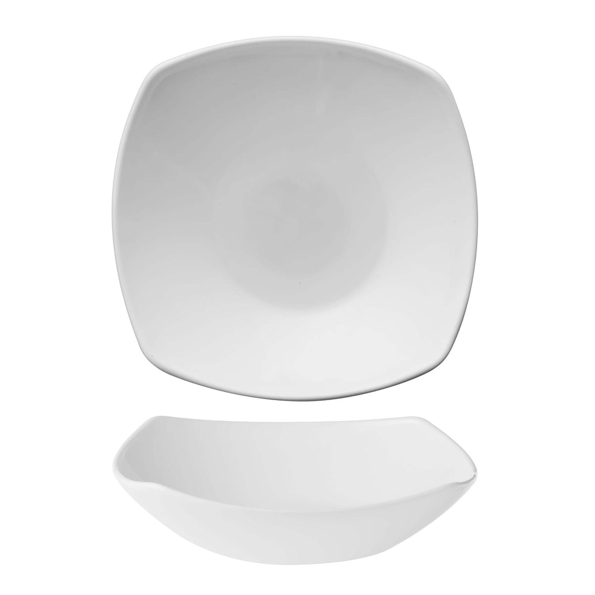 Bormioli Rocco Eclissi Bianco Piatto Fondo Quadrato in Vetro 21,3x21,3 cm 12 Pezzi