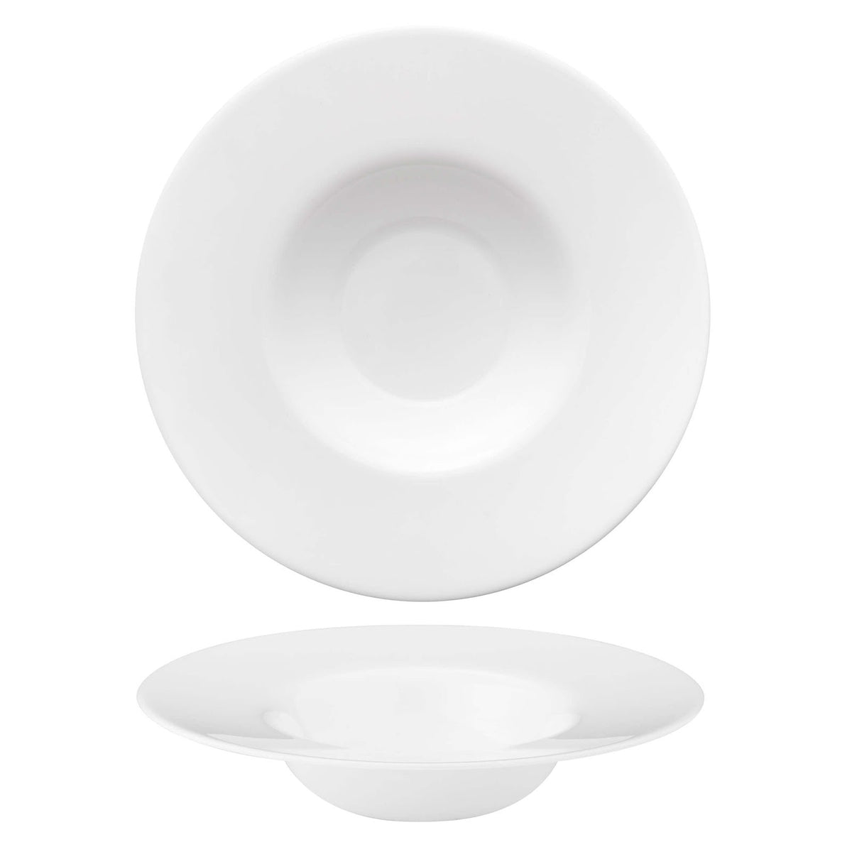 Grangusto Piatto Gourmet in Vetro Bianco Ø 27 cm Interno 14 cm 6 Pezzi