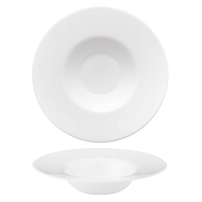 Grangusto Piatto Gourmet in Vetro Bianco Ø 27 cm Interno 14 cm 6 Pezzi