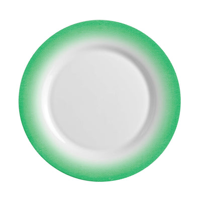 Careware Universal Cromia Piatto Piano Vetro Decorato Verde Ø 25,5 cm 6 Pezzi