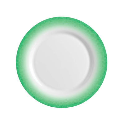 Careware Universal Cromia Piatto Piano Vetro Decorato Verde Ø 23,5 cm 6 Pezzi