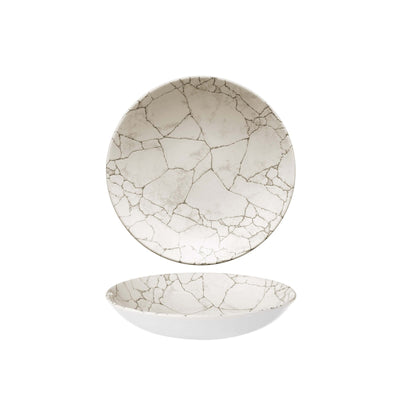 Churchill Studio Prints Kintsugi Grigio Agata Piatto Fondo 18,2 cm 12 Pezzi