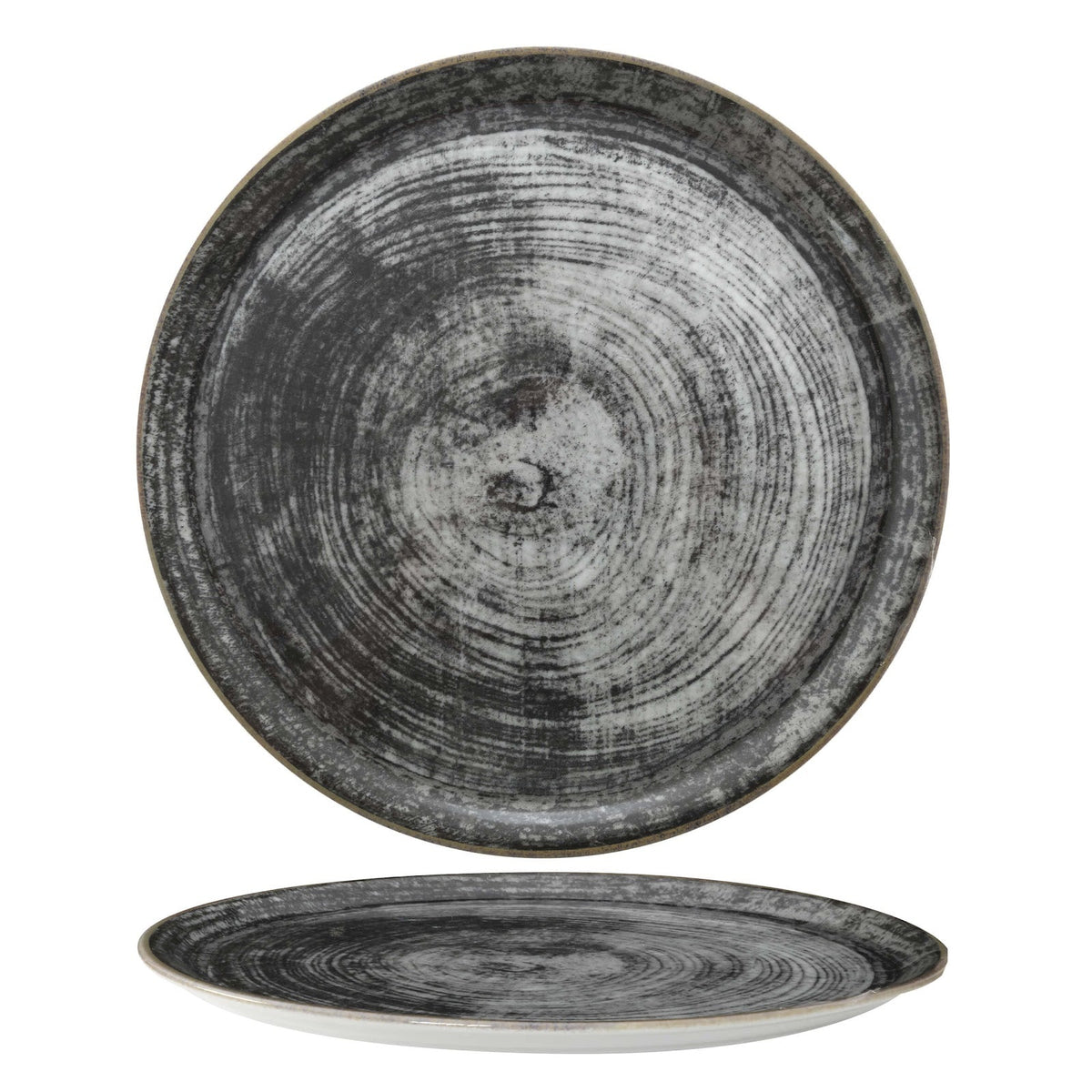 Saturnia Black Round Piatto Pizza in Porcellana 31 cm 6 Pezzi