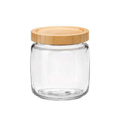 Bormioli Rocco Giara Bamboo Barattolo Trasparente in Vetro con Tappo in Bamboo 75 cl 6 Pezzi