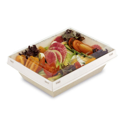 Contenitore in Cartoncino Impilabile con Coperchio Anti Appannamento in PET 85 cl 18x14 cm 160 Pezzi
