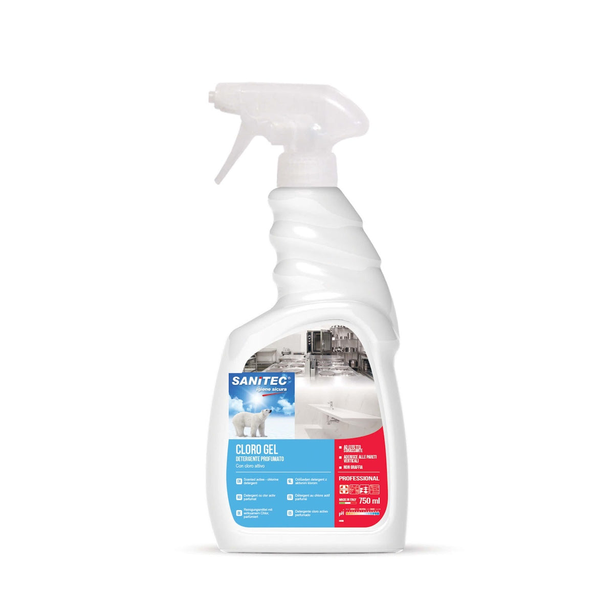 Cloro Gel Detergente Sgrassante e Igienizzante 750 ml 6 Pezzi