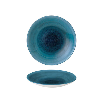 Churchill Stonecast Aqueous Azzurro Piatto Fondo in Ceramica Decorata a Mano 28 cm 12 Pezzi