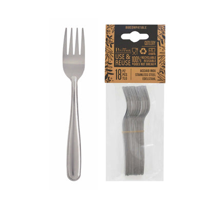 Pinti Use&Reuse Forchetta Tavola in Acciaio Inox Confezione 18 Pezzi