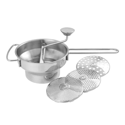 Passaverdure in Acciaio Inox 18/10 Ø 20,5 cm con 4 Dischi Intercambiabili