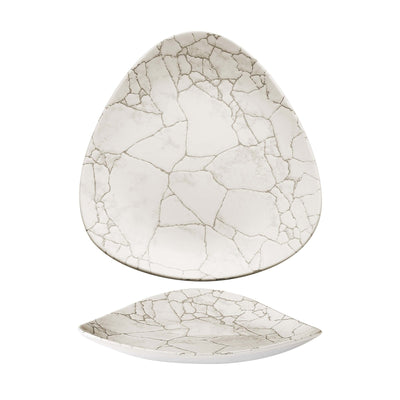 Churchill Studio Prints Kintsugi Grigio Agata Piatto Piano Triangolare Ø 26,5 cm 12 Pezzi