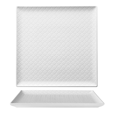 Marrakesh Piatto Piano Quadrato Porcellana Bianca 30,5x30,5 cm 6 Pezzi
