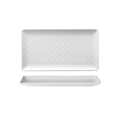 Marrakesh Piatto Piano Rettangolare Porcellana Bianca 24x13 cm 6 Pezzi