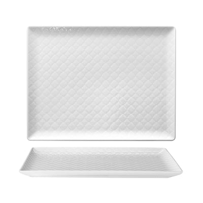 Marrakesh Piatto Piano Rettangolare Porcellana Bianca 31x24 cm 6 Pezzi