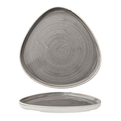 Churchill Stonecast Grigio Puntinato Piatto Piano Triangolare Impilabile 26 cm 6 Pezzi