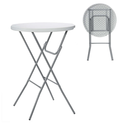 Tavolo Bar Catering Tondo con Gambe Pieghevoli 80 cm H110