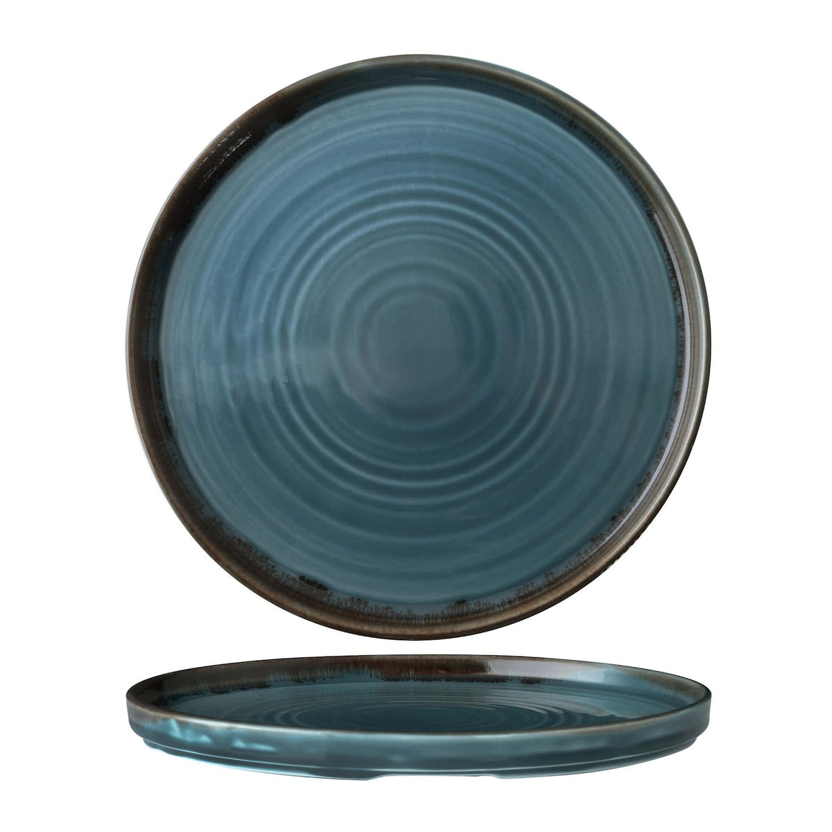 Dudson Harvest Blu Piatto Piano Impilabile 26 cm 6 Pezzi