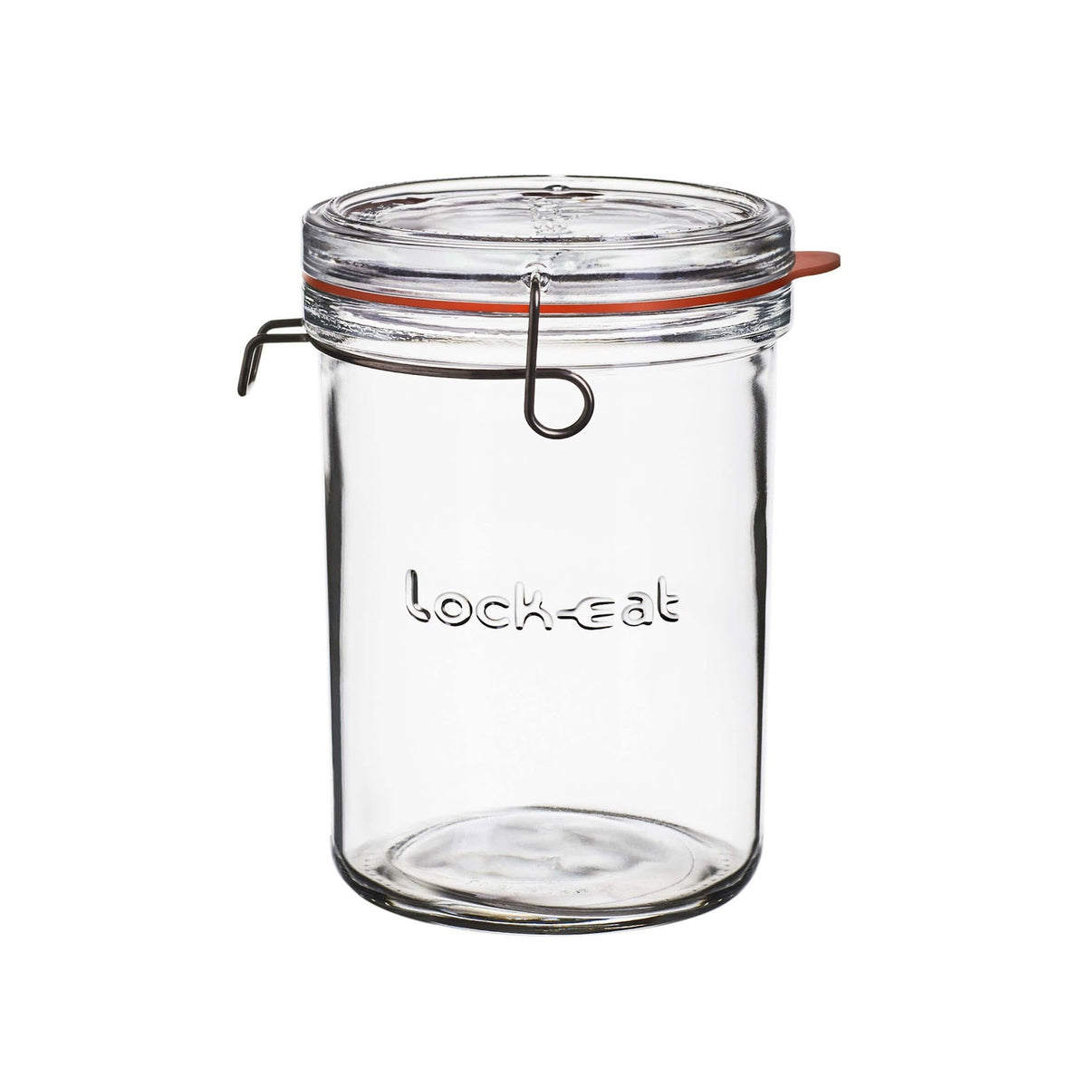 Bormioli Luigi Lock-Eat Barattolo Vetro con Tappo e Guarnizione 1 L 6 Pezzi