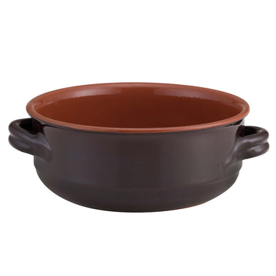 Casseruola 2 Manici in Coccio da Fuoco Marrone Bicolore Ø 40 cm 14 L