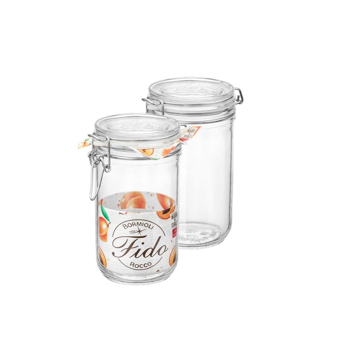 Bormioli Rocco Fido Barattolo Ermetico in Vetro Cilindrico 75 cl 6 Pezzi