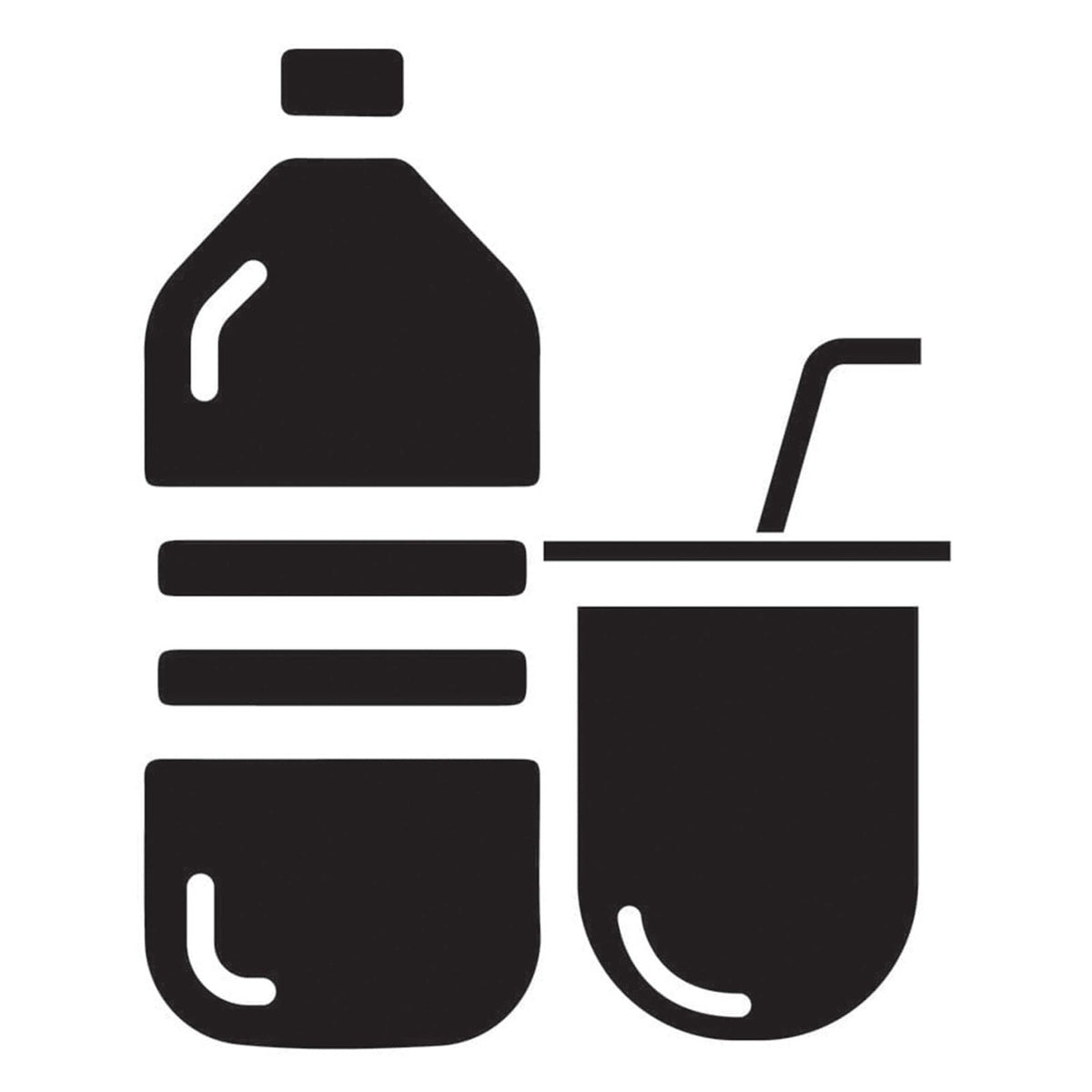 Etichetta Adesiva Icona Raccolta Plastica Nera per Bidoni e Gettacarte
