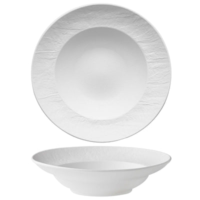 Erosion Piatto Pasta Bianco in Porcellana Effetto Pietra 27 cm 3 Pezzi