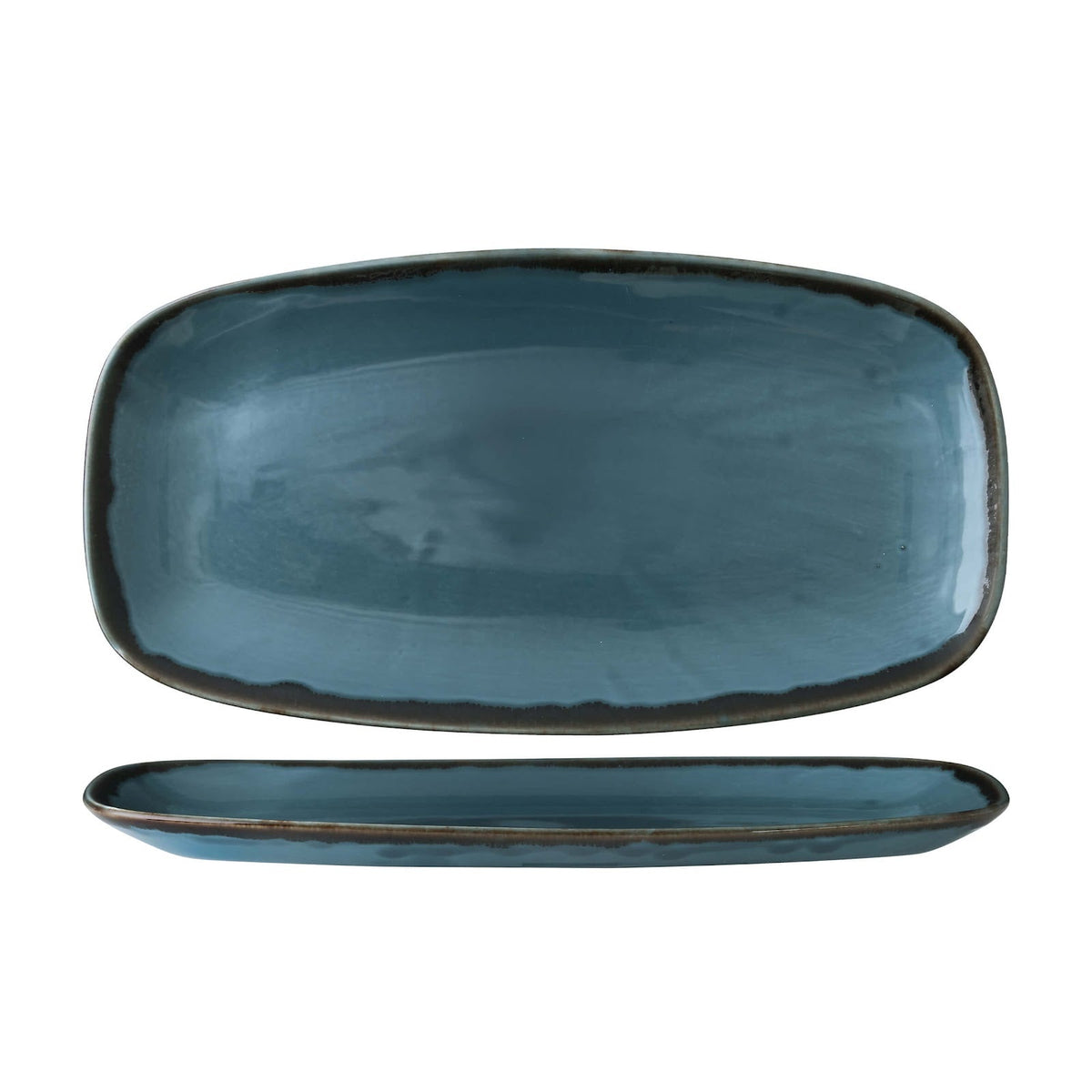 Dudson Harvest Blu Vassoio Rettangolare in Ceramica 35,5x18,9 cm 6 Pezzi