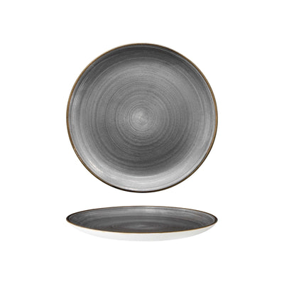 Churchill Stonecast Raw Nero Piatto Piano in Ceramica Ø 28,8 cm 12 Pezzi