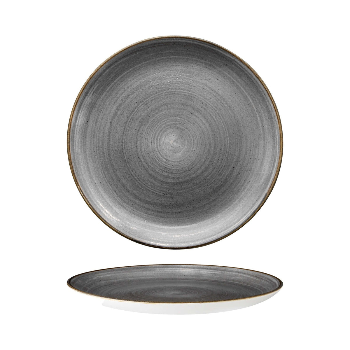 Churchill Stonecast Raw Nero Piatto Frutta in Ceramica Ø 21,7 cm 12 Pezzi
