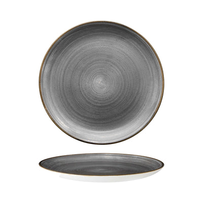 Churchill Stonecast Raw Nero Piatto Frutta in Ceramica Ø 21,7 cm 12 Pezzi