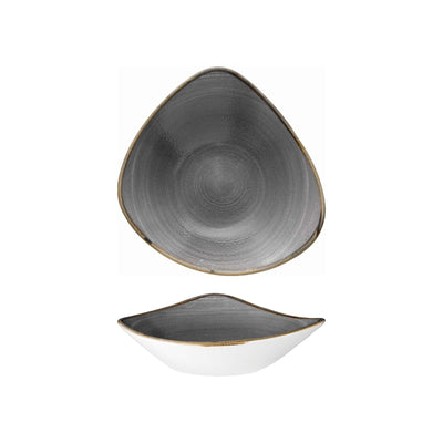 Churchill Stonecast Raw Nero Piatto Fondo Triangolare in Ceramica 23,5 cm 12 Pezzi