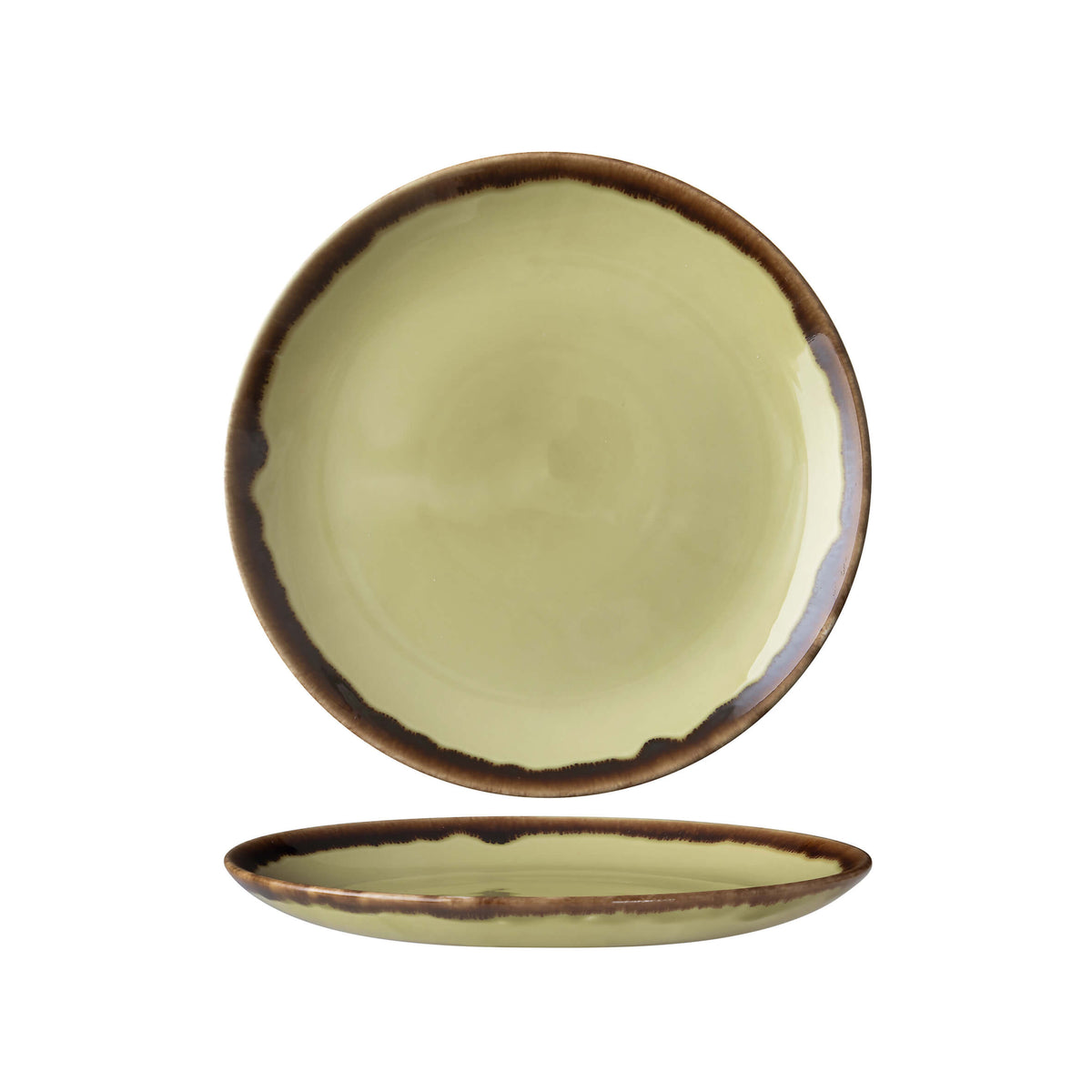 Dudson Harvest Verde Piatto Frutta in Ceramica Decorata a Mano Ø 21,7 cm 12 Pezzi
