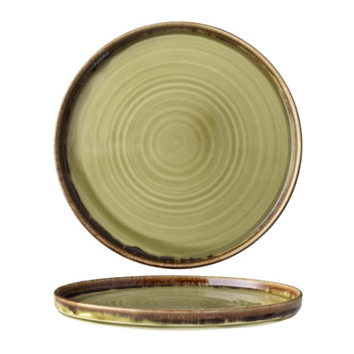 Dudson Harvest Verde Piatto Piano Impilabile in Ceramica Decorata a Mano Ø 26 cm 6 Pezzi