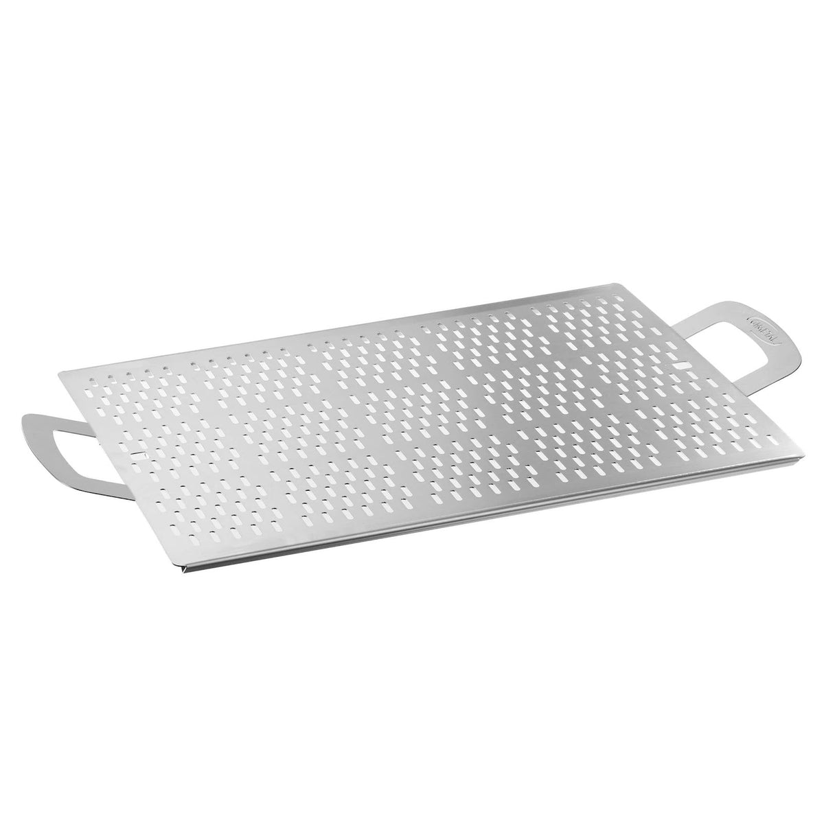 Gi.Metal Vassoio Tagliere Servipizza Rettangolare Forato con Piedi e Maniglie cm 60x40