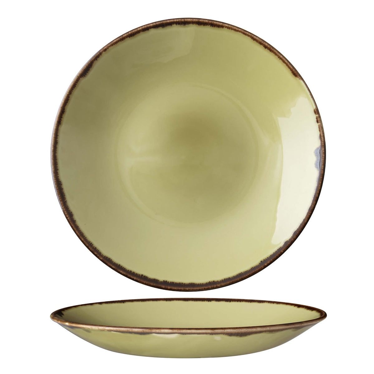 Dudson Harvest Verde Piatto Fondo Ceramica Decorata a Mano Ø 28,1 cm 12 Pezzi