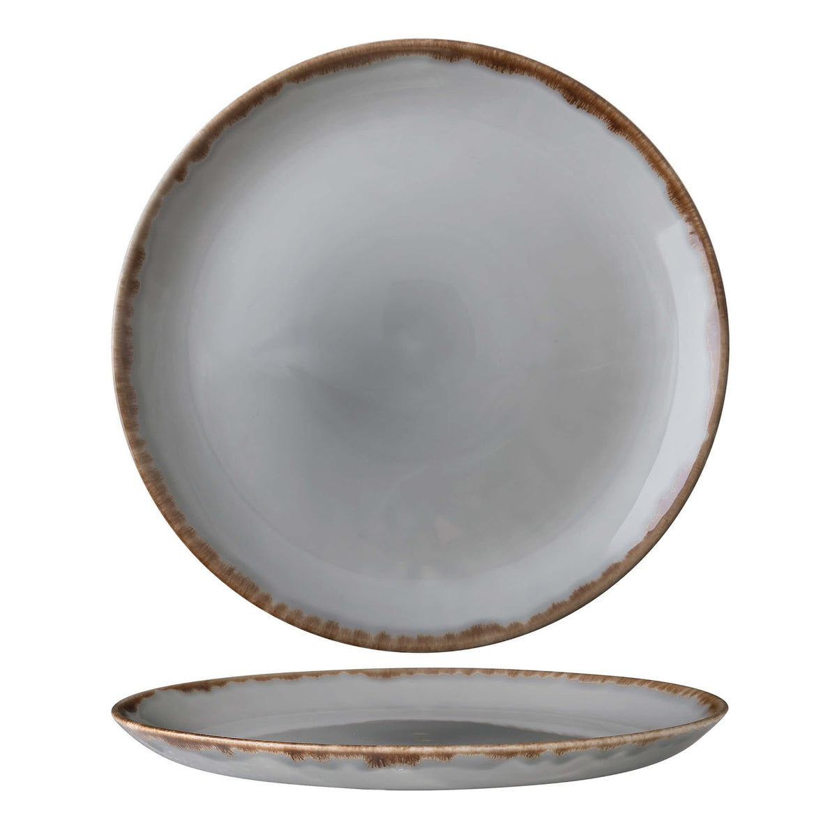 Dudson Harvest Grigio Piatto Piano Ceramica Decorata a Mano Ø 28,8 cm 12 Pezzi